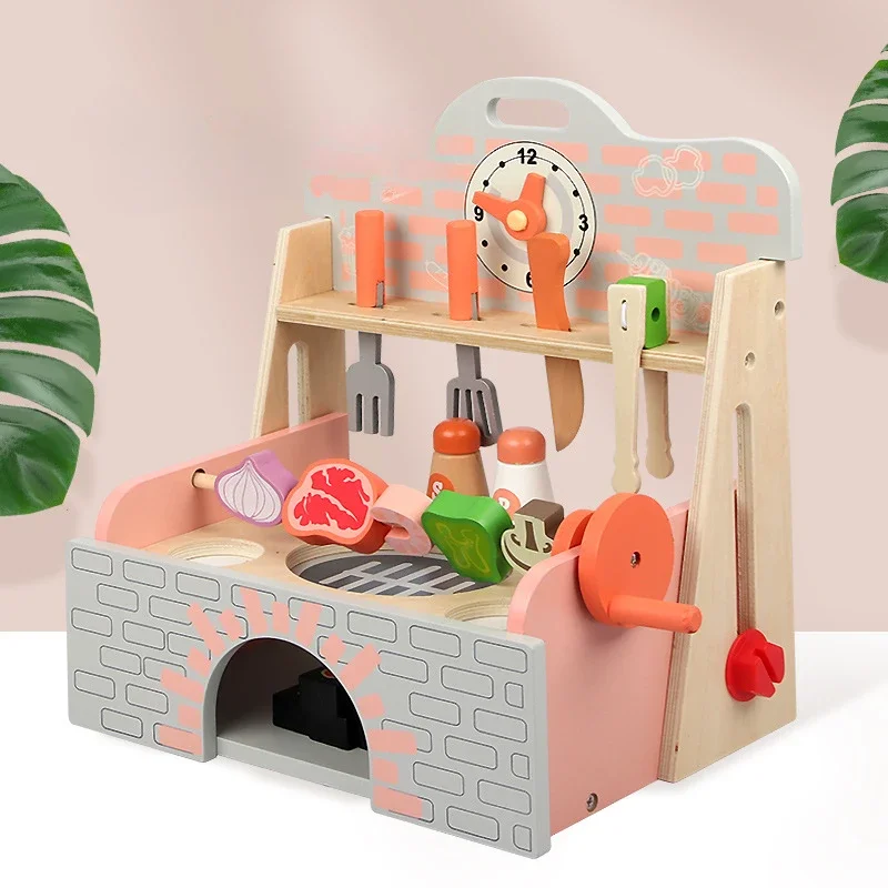 Wooden Simulation BBQ Shop Kitchen Toy Set Miniature Food Dollhouse Accessories Montessori Board Games Girls Toys Social Games
Wooden Simulation BBQ Shop Kitchen Toy Set Miniature Food Dollhouse Accessories Montessori Board Games Girls Toys Social Games