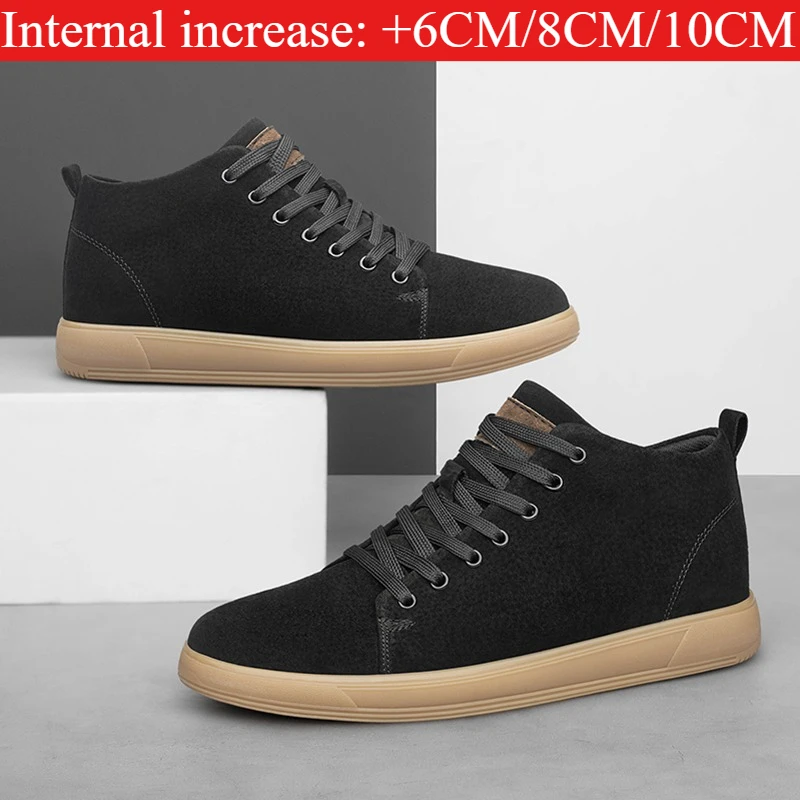 Men's 6-10CM Height Increasing Sneakers Black Suede Mid-top Casual Comfortable Non-slip Daily Walking Shoes
Men's 6-10CM Height Increasing Sneakers Black Suede Mid-top Casual Comfortable Non-slip Daily Walking Shoes