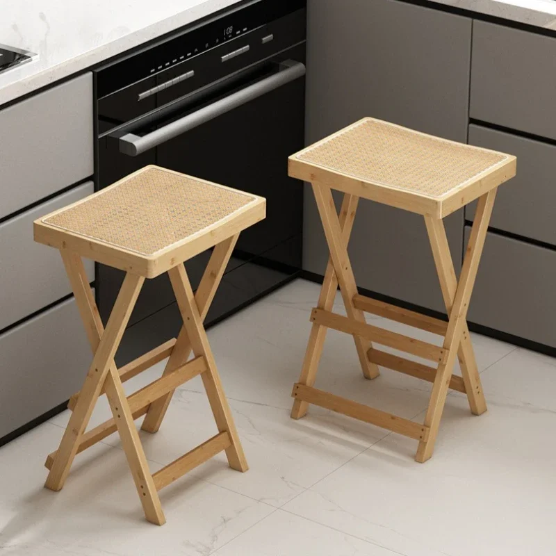 Rattan household folding bar stool Nordic log style kitchen operation stool Island table high stool dining table eating chair
Rattan household folding bar stool Nordic log style kitchen operation stool Island table high stool dining table eating chair