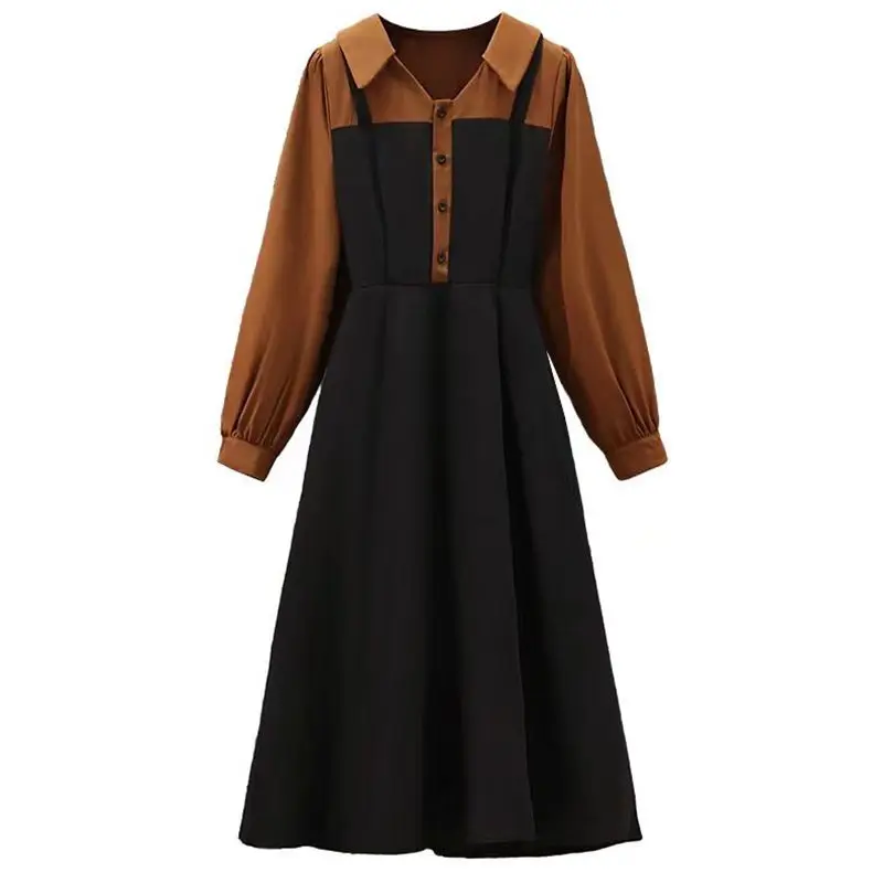 Autumn Brown Shirt Dress Elegant Women's Workwear Ladies Long Sleeved Vintage Patchwork Dress Cute Skirt Femme Dress Harajuku
Autumn Brown Shirt Dress Elegant Women's Workwear Ladies Long Sleeved Vintage Patchwork Dress Cute Skirt Femme Dress Harajuku