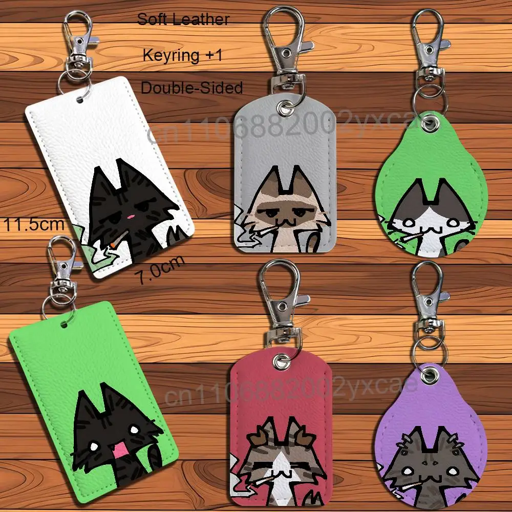 Cute cartoon meme Smokin Cat Leather Keychain Badge Holder with Lanyard - ID/Access Card Holder, Key Ring Accessory Gift Option
Cute cartoon meme Smokin Cat Leather Keychain Badge Holder with Lanyard - ID/Access Card Holder, Key Ring Accessory Gift Option