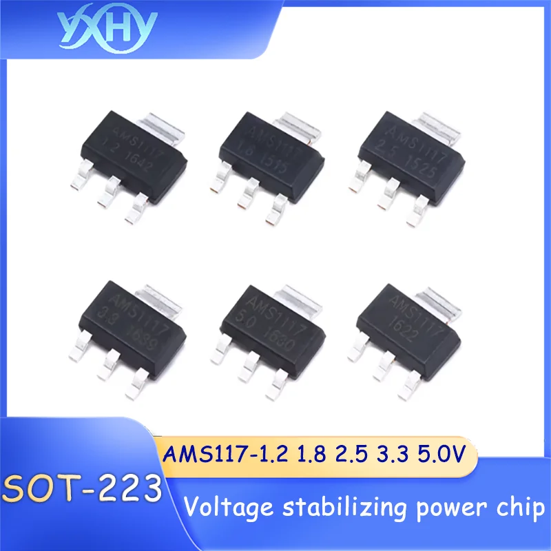 100PCS AMS1117-1.2 1.8V 2.5V 3.3V 5.0V Adjustable SOT-223 Voltage Regulator Chip Buck Converter IC
100PCS AMS1117-1.2 1.8V 2.5V 3.3V 5.0V Adjustable SOT-223 Voltage Regulator Chip Buck Converter IC