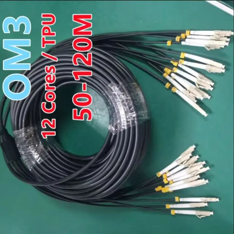 Armored patchcord 12 cores OM3 TPU 50m60m70m80m100m120m 12C SC LC FC ST APC Multimode 12 fibers optical fibre jumper outdoor
Armored patchcord 12 cores OM3 TPU 50m60m70m80m100m120m 12C SC LC FC ST APC Multimode 12 fibers optical fibre jumper outdoor