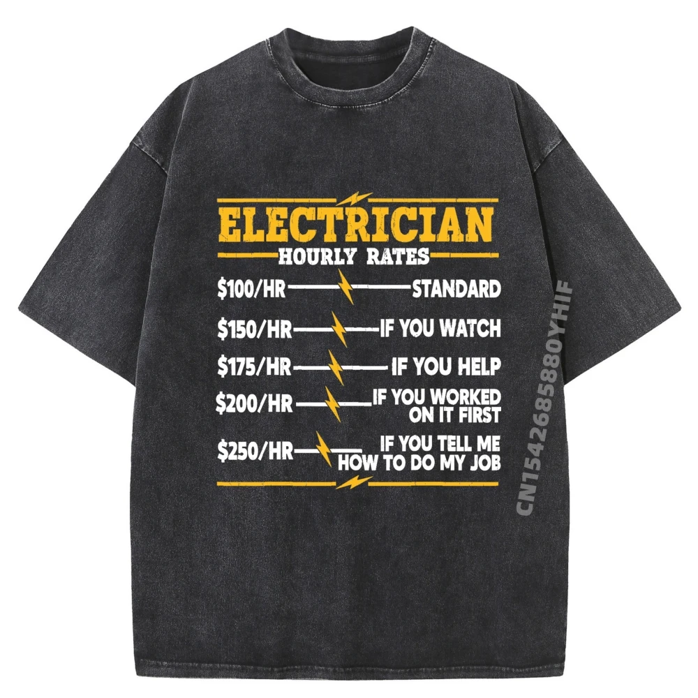 Electrician Hourly Rates Minimalist T-shirts For Men Slogan Tops Tees Funny Comfortable Washed Tee-Shirt women's Tops
Electrician Hourly Rates Minimalist T-shirts For Men Slogan Tops Tees Funny Comfortable Washed Tee-Shirt women's Tops
