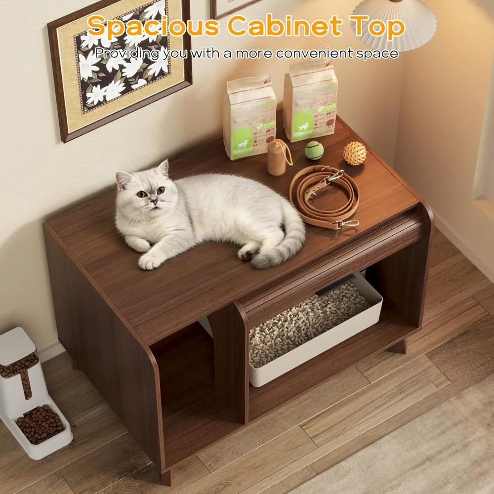 Cat Litter Box Enclosure with Sliding Door, 31.5" Litter Box Enclosure Furniture Hidden Litter Box, Modern Indoor Cat Hous
Cat Litter Box Enclosure with Sliding Door, 31.5" Litter Box Enclosure Furniture Hidden Litter Box, Modern Indoor Cat Hous