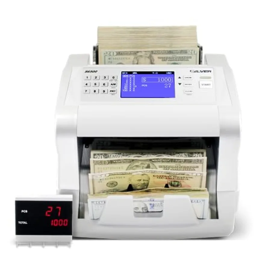 Money Counter Machine for USD EUR CAD GBP MXN: Mixed Denomination Bills, 5-Point Counterfeit Detection UV/MG/IR/DD/MT/DBL/HLF/C
Money Counter Machine for USD EUR CAD GBP MXN: Mixed Denomination Bills, 5-Point Counterfeit Detection UV/MG/IR/DD/MT/DBL/HLF/C