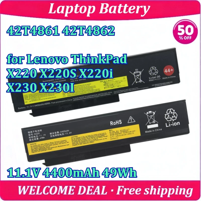 New 42T4861 42T4862 Laptop Battery for Lenovo ThinkPad x220 X220S x220i X230 X230I 11.1V 4400mAh 49Wh Lithium Battery
New 42T4861 42T4862 Laptop Battery for Lenovo ThinkPad x220 X220S x220i X230 X230I 11.1V 4400mAh 49Wh Lithium Battery