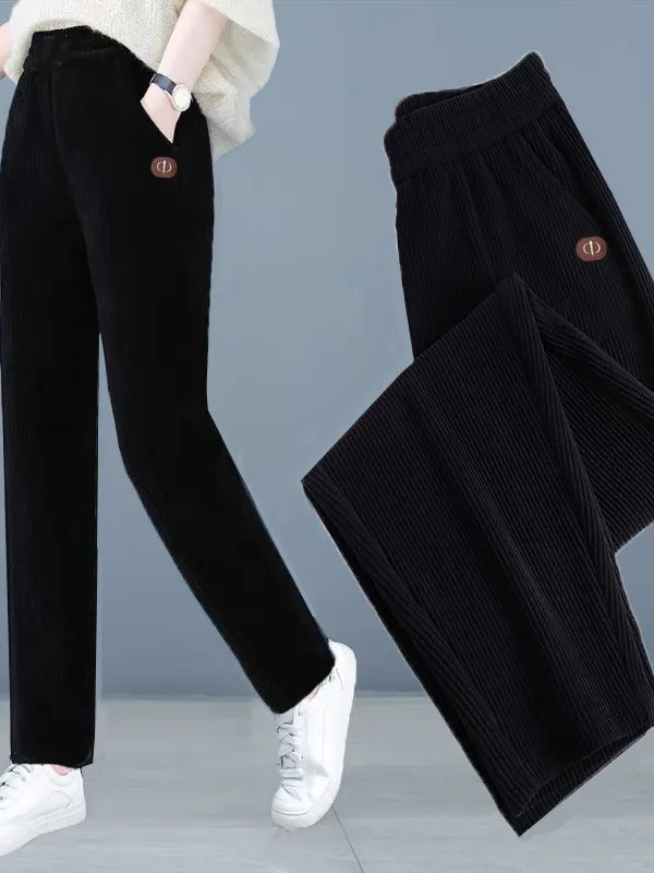 Вельветовые прямые брюки с высокой талией на подкладке, повседневные спортивные брюки, женские осенне-зимние модные большие размеры с эластичной резинкой на талии
Вельветовые прямые брюки с высокой талией на подкладке, повседневные спортивные брюки, женские осенне-зимние модные большие размеры с эластичной резинкой на талии