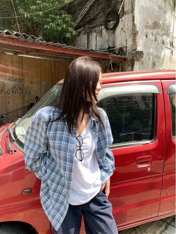 Blue Plaid Loose Casual Shirt Women's Spring 2026 New Style College Anti-Aging Long Sleeve Button up Mid-Length Coat Top
Blue Plaid Loose Casual Shirt Women's Spring 2026 New Style College Anti-Aging Long Sleeve Button up Mid-Length Coat Top