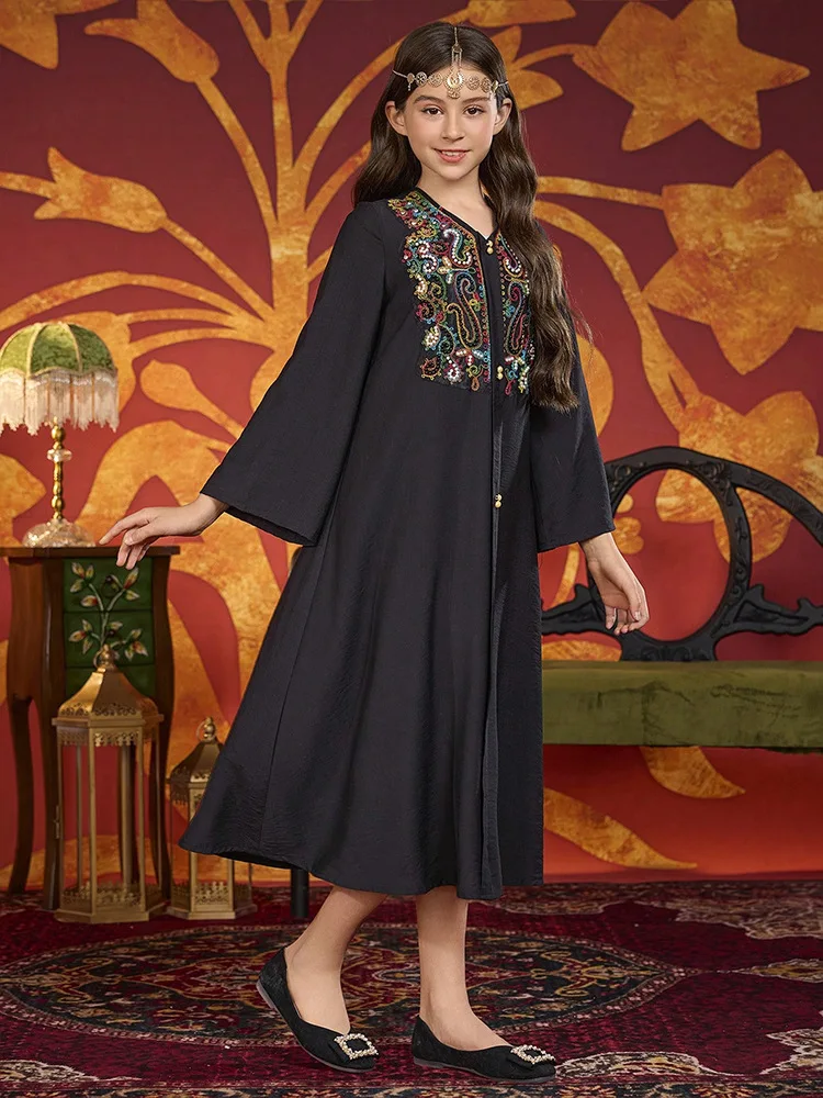 Fashion Muslim Kids Girls Embroidery Beaded Maxi Dress Robe Ramadan Morocco Islamic Children Clothing Arab Abaya Turkey Kaftan
Fashion Muslim Kids Girls Embroidery Beaded Maxi Dress Robe Ramadan Morocco Islamic Children Clothing Arab Abaya Turkey Kaftan