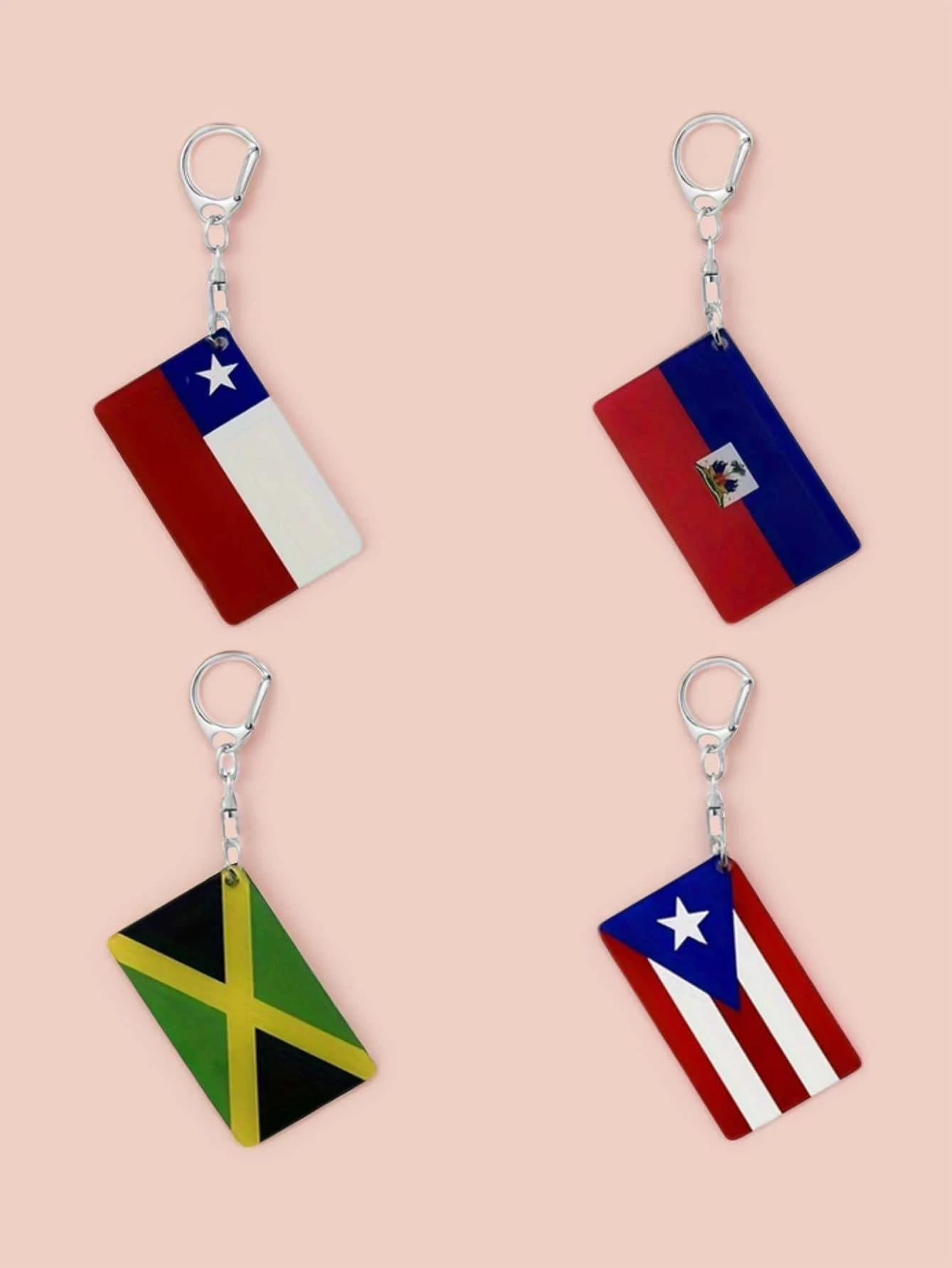 Acrylic Flag Design Keychain Set - Chile, Haiti, Jamaica, Puerto Rico
Acrylic Flag Design Keychain Set - Chile, Haiti, Jamaica, Puerto Rico