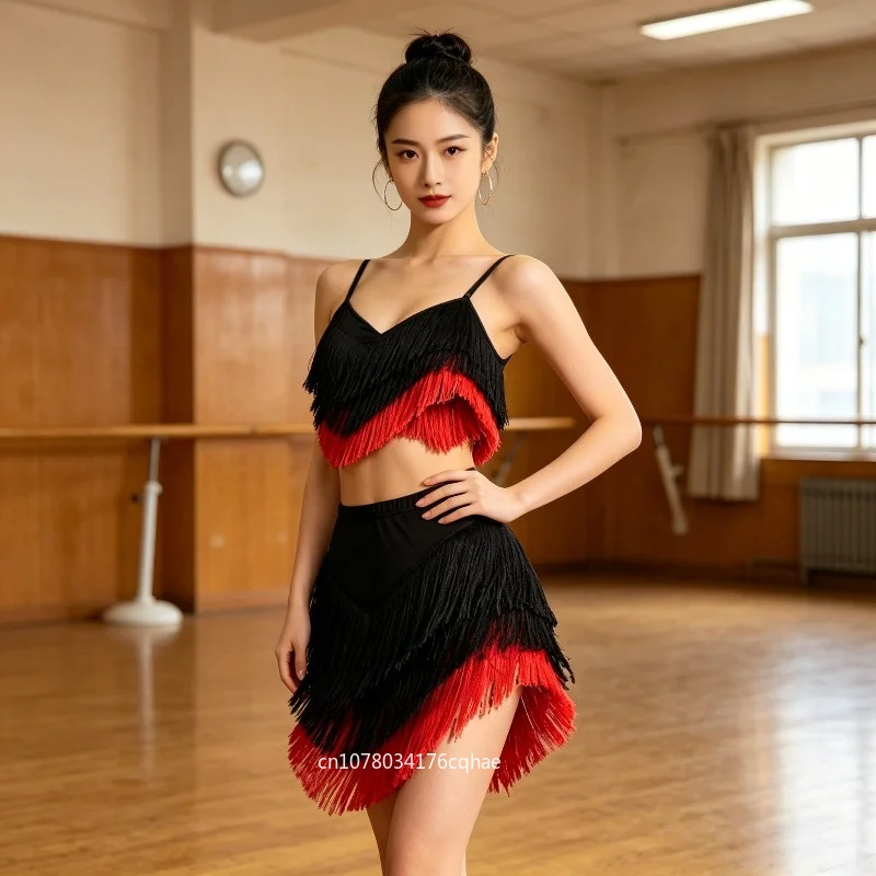 Sexy Backless Latin Dance Skirt for Women Irregular Hem Tassel Dancewear Rumba Samba Stage Performance Line Dance Costume
Sexy Backless Latin Dance Skirt for Women Irregular Hem Tassel Dancewear Rumba Samba Stage Performance Line Dance Costume