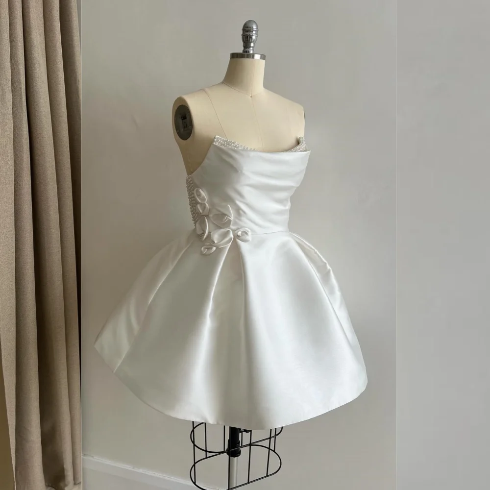 Satin Pearl Draped Pleat Party A-line Strapless Bespoke Occasion Gown Short Dresses Saudi Arabia Evening
Satin Pearl Draped Pleat Party A-line Strapless Bespoke Occasion Gown Short Dresses Saudi Arabia Evening