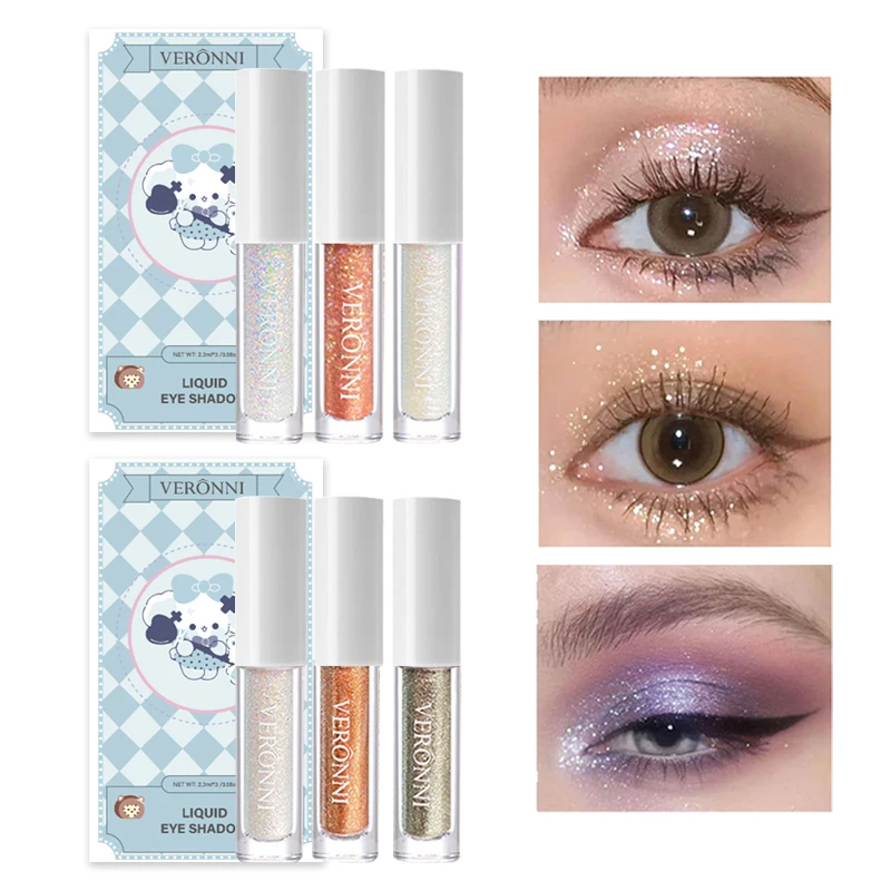 3 Pcs Liquid Eye Shadow Set Shimmer and Metal Flash Eye Shadow Cosmetics Highly Colored and Durable Liquid Eye Shadow Makeup Set
3 Pcs Liquid Eye Shadow Set Shimmer and Metal Flash Eye Shadow Cosmetics Highly Colored and Durable Liquid Eye Shadow Makeup Set