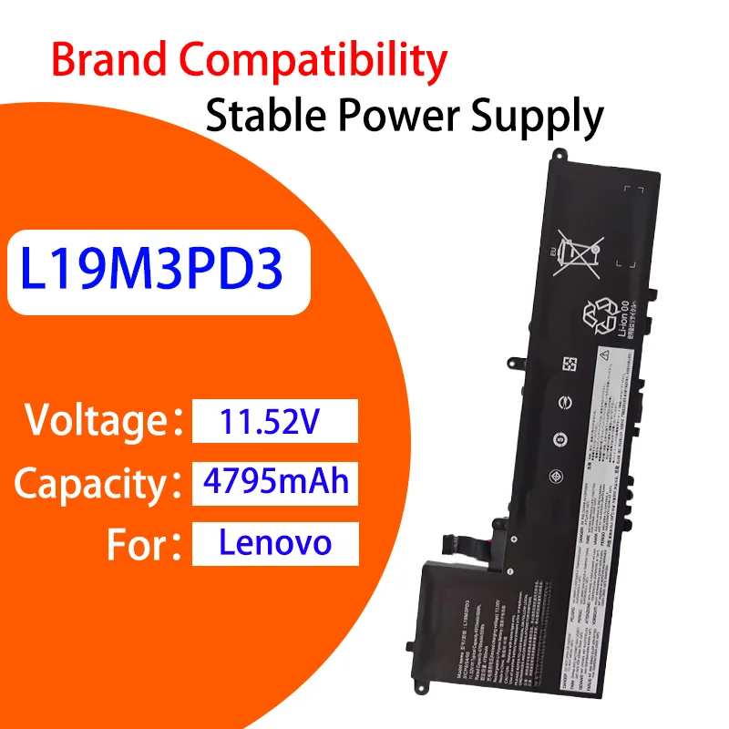 High Quality Replacement Laptop Battery For Lenovo L19M3PD3 L19D3PD3 Xiaoxin Pro 13 2019 2020 2021 4795mAh 11.52V Li-ion Battery
High Quality Replacement Laptop Battery For Lenovo L19M3PD3 L19D3PD3 Xiaoxin Pro 13 2019 2020 2021 4795mAh 11.52V Li-ion Battery