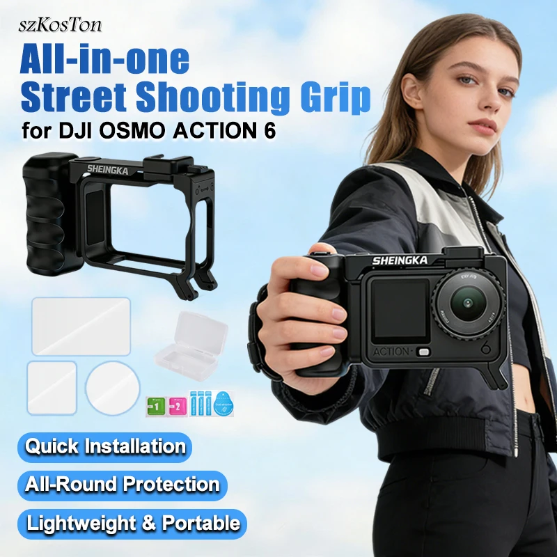 Уличная рукоятка-кейс из ABS-пластика для DJI OSMO Action 6, интегрированная рукоятка для уличной фотографии, портативная, для аксессуаров камеры DJI Action 6
Уличная рукоятка-кейс из ABS-пластика для DJI OSMO Action 6, интегрированная рукоятка для уличной фотографии, портативная, для аксессуаров камеры DJI Action 6