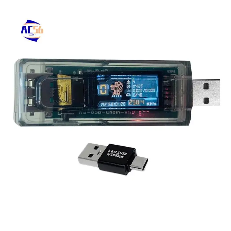 AC56-Nmminer Miner 265KH/S USB-цепь ESP32 Crypto Miner BTC Solo Lottery Miner Амперметр Тестер + адаптер Серия USB-A Формовая цепь 
AC56-Nmminer Miner 265KH/S USB-цепь ESP32 Crypto Miner BTC Solo Lottery Miner Амперметр Тестер + адаптер Серия USB-A Формовая цепь