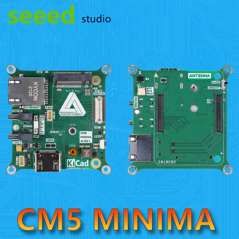 Raspberry Pi Compute Module 5 CM5 MINIMA Compact Carrier Board, M.2 Key Slot Hailo AI/SSD,CSI/DSI,Gigabit Ethernet,HDMI,USB-C PD
Raspberry Pi Compute Module 5 CM5 MINIMA Compact Carrier Board, M.2 Key Slot Hailo AI/SSD,CSI/DSI,Gigabit Ethernet,HDMI,USB-C PD