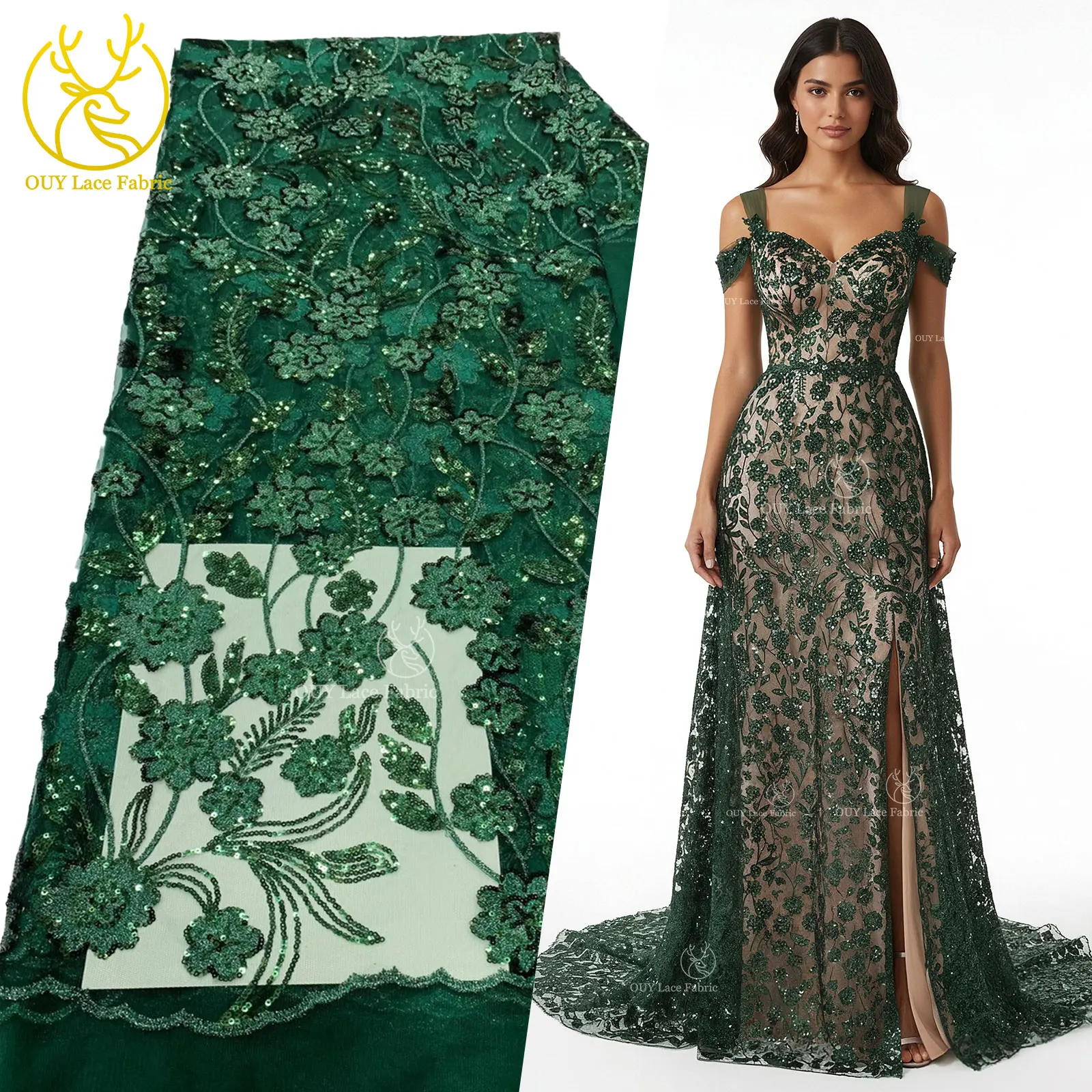 Hot-selling African Sequin Embroidered Tulle Lace Fabric 5 Yards High-Quality Mesh Nigerian Wedding Party Dress Sewing Material
Hot-selling African Sequin Embroidered Tulle Lace Fabric 5 Yards High-Quality Mesh Nigerian Wedding Party Dress Sewing Material