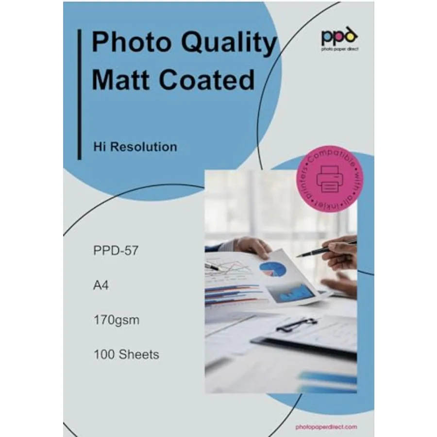 Inkjet Matte Coated Photo Quality Paper Heavy 11x17" 49lbs 180gsm 9.5mil. X 100 Sheets 057-100
Inkjet Matte Coated Photo Quality Paper Heavy 11x17" 49lbs 180gsm 9.5mil. X 100 Sheets 057-100