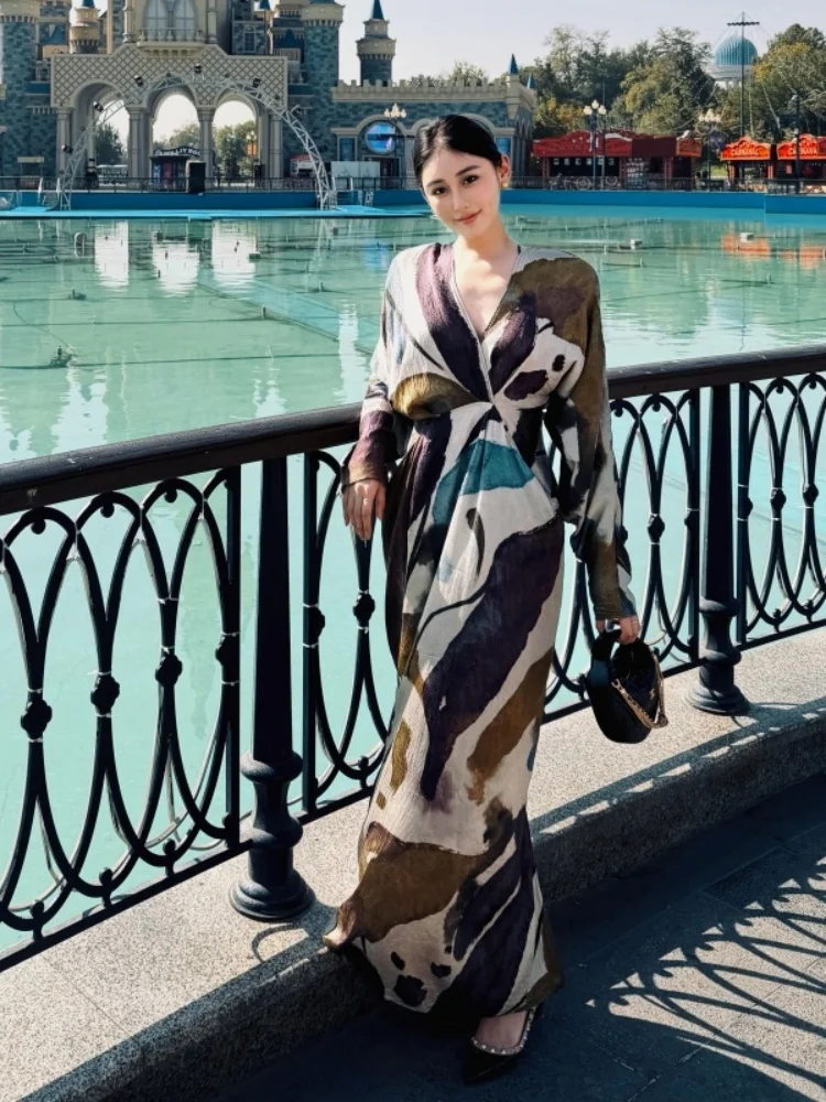 Ele Long Dr High Waist A-Line Silhouette Pure Desire Sle Autumn Winter Women's Faion Dr V-Ne Long Sve
Ele Long Dr High Waist A-Line Silhouette Pure Desire Sle Autumn Winter Women's Faion Dr V-Ne Long Sve