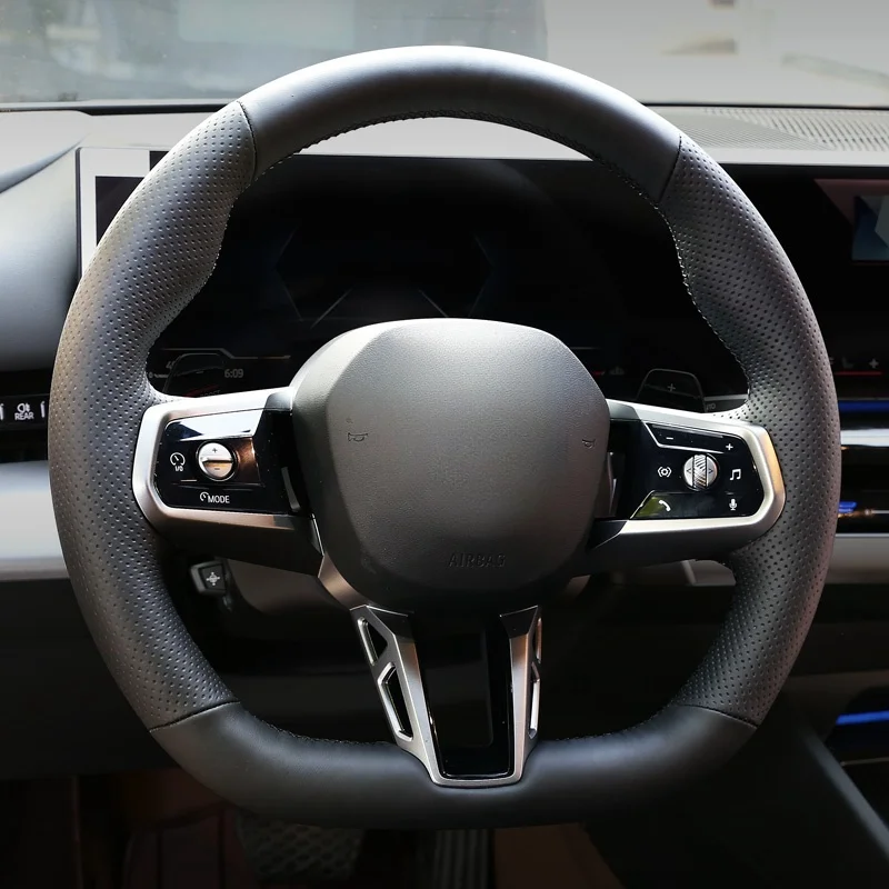Black perforation Car Steering Wheel Cover DIY Microfiber Leather For BMW New 5 Series i5 2024 Auto Accessories
Black perforation Car Steering Wheel Cover DIY Microfiber Leather For BMW New 5 Series i5 2024 Auto Accessories