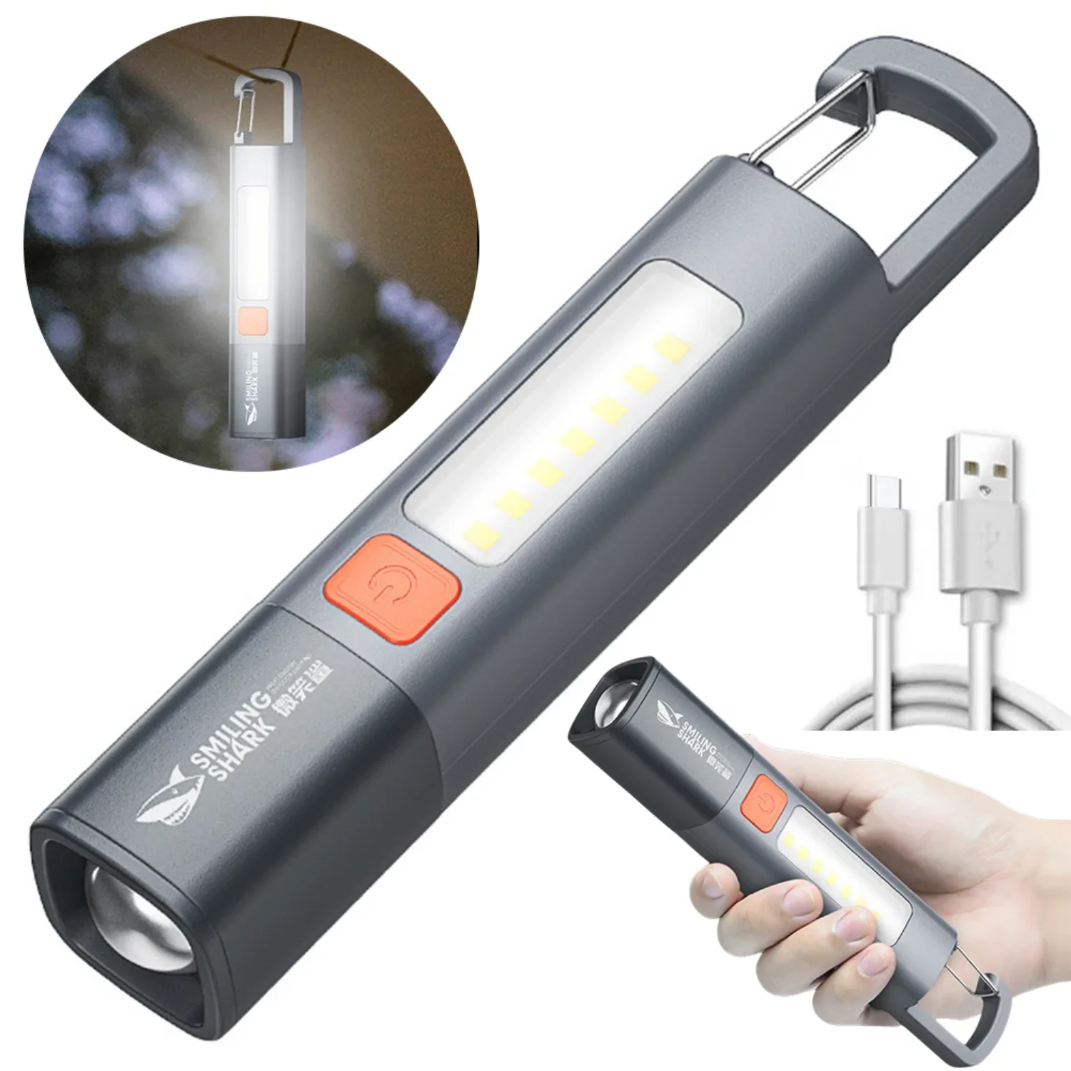 Кемпинговый фонарик Многофункциональный фонарик типа C USB Перезаряжаемый мини-легкий фонарик 3 режима освещения Открытый кемпинг
Кемпинговый фонарик Многофункциональный фонарик типа C USB Перезаряжаемый мини-легкий фонарик 3 режима освещения Открытый кемпинг