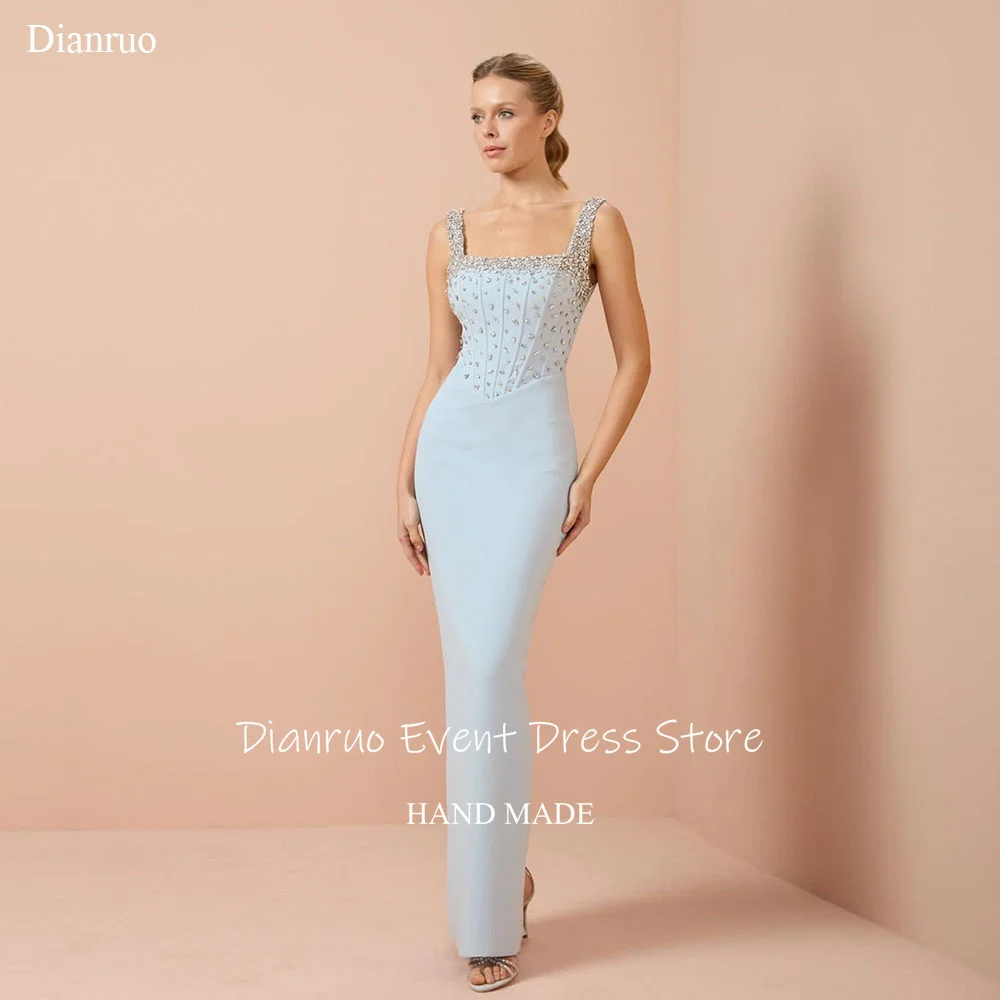 Dianruo Modest Mermaid Evening Dresses Strapless Crystal Robe De Soirée Femme Spaghetti Strap Bodycon Saudi Arabia Customized
Dianruo Modest Mermaid Evening Dresses Strapless Crystal Robe De Soirée Femme Spaghetti Strap Bodycon Saudi Arabia Customized