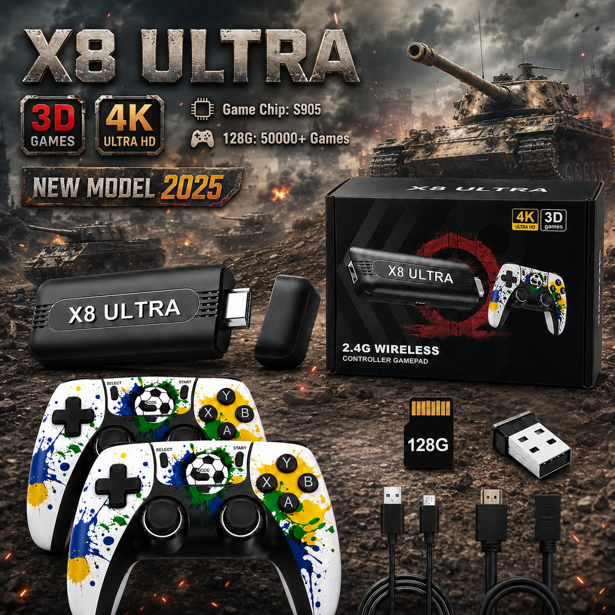 X8 2026 New 128G 4K TV Game Box 50000+ Retro Games Wireless Controller Support PSP N64 PS1
X8 2026 New 128G 4K TV Game Box 50000+ Retro Games Wireless Controller Support PSP N64 PS1