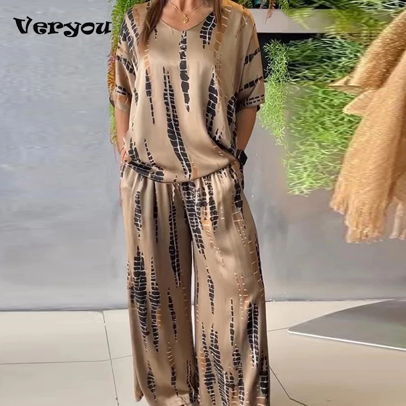 Summer Casual Vintage Printed O Neck Short Sleeve Shirt Wide Leg Pants Suit Women Two Piece Set Comfortable Outfits
Summer Casual Vintage Printed O Neck Short Sleeve Shirt Wide Leg Pants Suit Women Two Piece Set Comfortable Outfits
