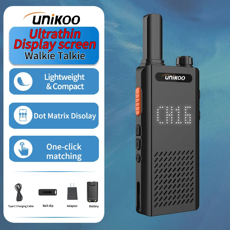 2PCS UNIKOO UK252 Walkie Talkie Built-in Display Type C Charging Long Range Communication Two Way Radios for Outdoors
2PCS UNIKOO UK252 Walkie Talkie Built-in Display Type C Charging Long Range Communication Two Way Radios for Outdoors