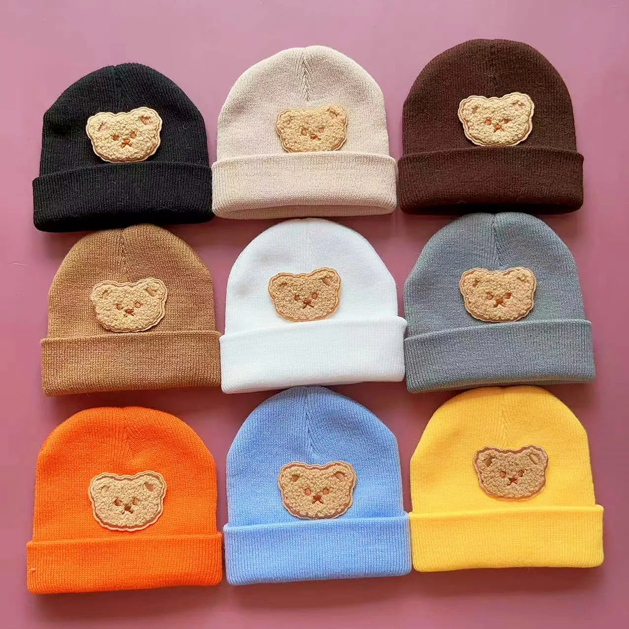 2024 Korea Spring Autumn Kids boys Hat Candy Color Baby Boys Knit Hat Baby Girls Bear Head Embroidery Kids Knitted Hat
2024 Korea Spring Autumn Kids boys Hat Candy Color Baby Boys Knit Hat Baby Girls Bear Head Embroidery Kids Knitted Hat