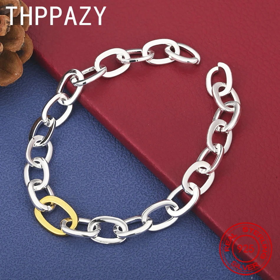 THPPAZY 925 Sterling Silver Hoop Bracelet 8 Inch Chain Fashion Simple Jewelry Birthday Christmas Party Gift Unisex Style
THPPAZY 925 Sterling Silver Hoop Bracelet 8 Inch Chain Fashion Simple Jewelry Birthday Christmas Party Gift Unisex Style