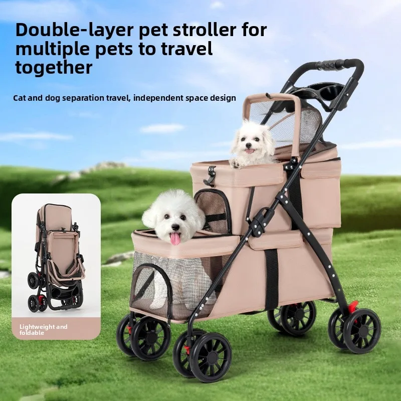 Factory Wholesale Detachable 8-Wheel Pet Stroller - Lightweight Foldable Double-Decker Dog Cat Trolley with Zipper Lock
Factory Wholesale Detachable 8-Wheel Pet Stroller - Lightweight Foldable Double-Decker Dog Cat Trolley with Zipper Lock
