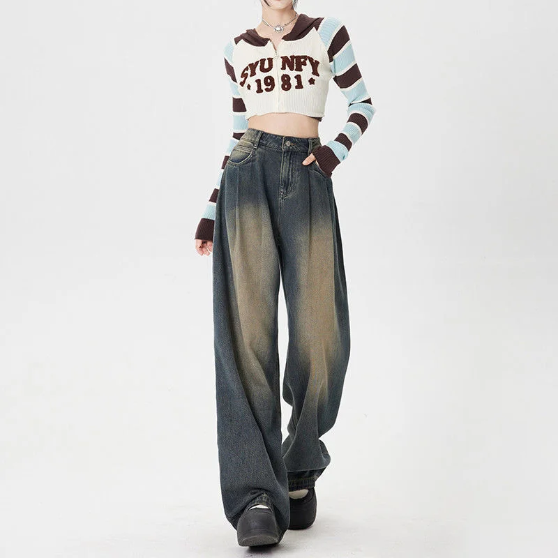 Women's Wide Leg Baggy Y2K Denim Trouser Retro Streetwear Style Fashion Straight Vintage High Waist Jeans Full Length Pants
Women's Wide Leg Baggy Y2K Denim Trouser Retro Streetwear Style Fashion Straight Vintage High Waist Jeans Full Length Pants