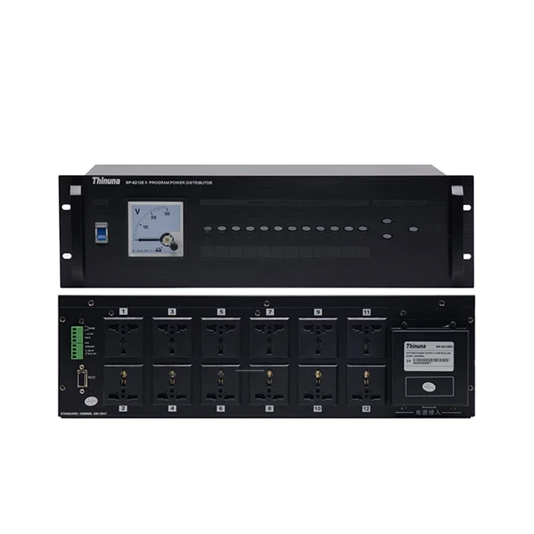 Thinuna SP-6212E II Периферийное устройство Аудио Звуковое оборудование Профессиональная звуковая система 12-канальный программный распределитель питания
Thinuna SP-6212E II Периферийное устройство Аудио Звуковое оборудование Профессиональная звуковая система 12-канальный программный распределитель питания