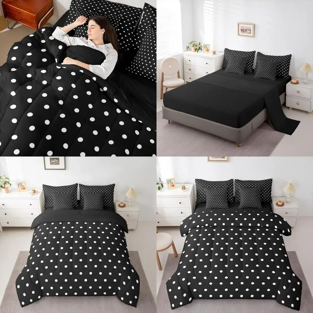 King Size 7-Piece Polka Dot Bedding Set for Kids and Teens with Sheets, Pillowcases, and Cushion Cover - Comfortable and Breatha
King Size 7-Piece Polka Dot Bedding Set for Kids and Teens with Sheets, Pillowcases, and Cushion Cover - Comfortable and Breatha