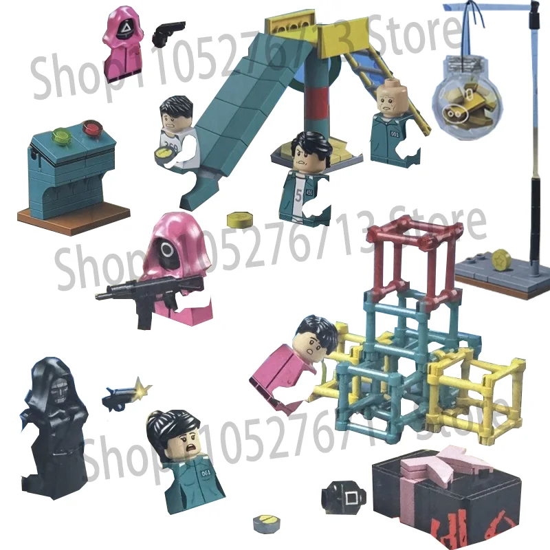 New Squids Round Six Red Mask Game Building Block Model Bricks Sets Game Dolls Bricks Kids Toy Gift For Children
New Squids Round Six Red Mask Game Building Block Model Bricks Sets Game Dolls Bricks Kids Toy Gift For Children