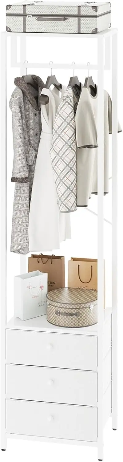 Напольная вешалка для одежды с 3 ящиками, высокий органайзер для хранения рубашек и пальто, белый
Напольная вешалка для одежды с 3 ящиками, высокий органайзер для хранения рубашек и пальто, белый