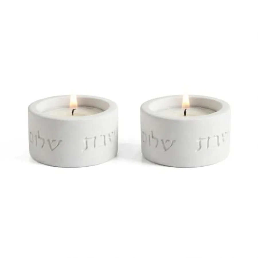 Shabbat Candle Holders Set Modern Judaica Shabbat Candlesticks for Tea Lights Concrete Shabbos Candles Holders, Dripless Design
Shabbat Candle Holders Set Modern Judaica Shabbat Candlesticks for Tea Lights Concrete Shabbos Candles Holders, Dripless Design