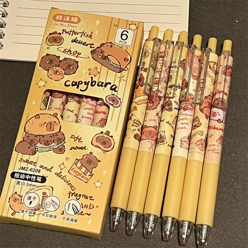 6 шт., механическая гелевая ручка с милой капибарой, детские школьные принадлежности для рисования и письма, эстетические студенческие канцелярские принадлежности, подарки
6 шт., механическая гелевая ручка с милой капибарой, детские школьные принадлежности для рисования и письма, эстетические студенческие канцелярские принадлежности, подарки