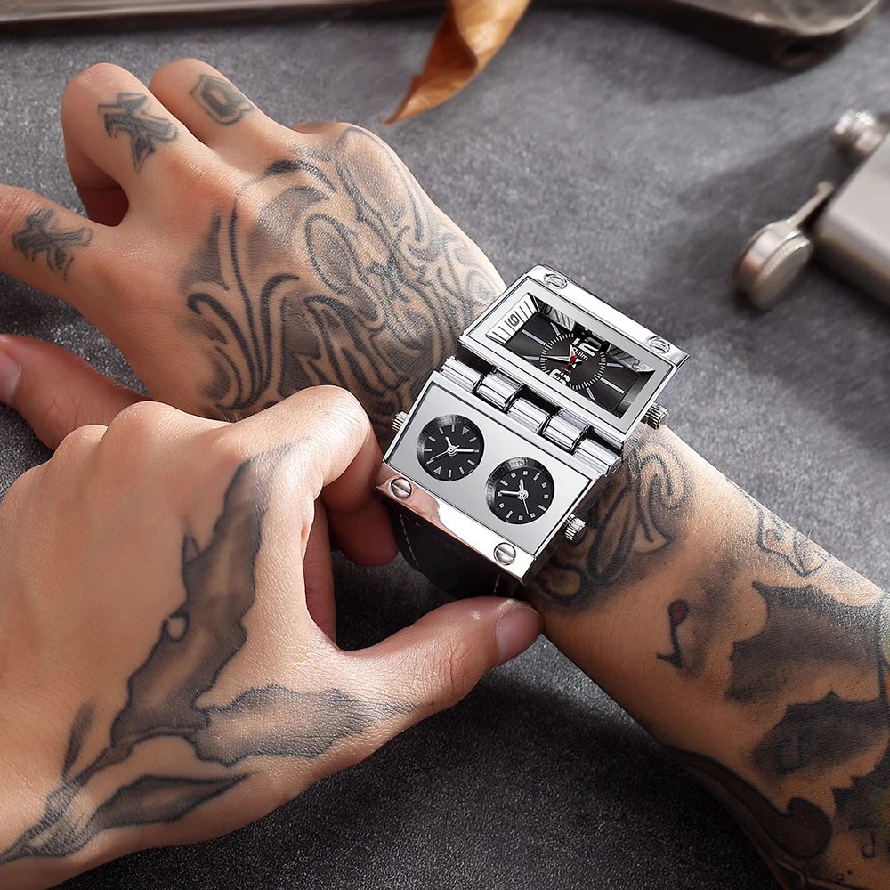 Oulm 9525 Men's Big Unique Design Sports Watches Big Size Male Wristwatch Fashion Outdoor Clock Leather Quartz Military Watch
Oulm 9525 Men's Big Unique Design Sports Watches Big Size Male Wristwatch Fashion Outdoor Clock Leather Quartz Military Watch