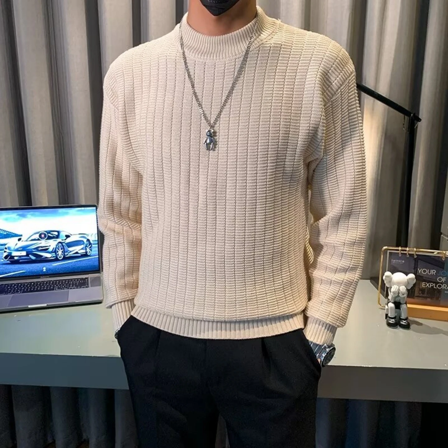 Мужской вязаный свитер с круглым вырезом, однотонный, базовый, для весны и осени, повседневный, удобный, длинный рукав, теплый топ
Мужской вязаный свитер с круглым вырезом, однотонный, базовый, для весны и осени, повседневный, удобный, длинный рукав, теплый топ