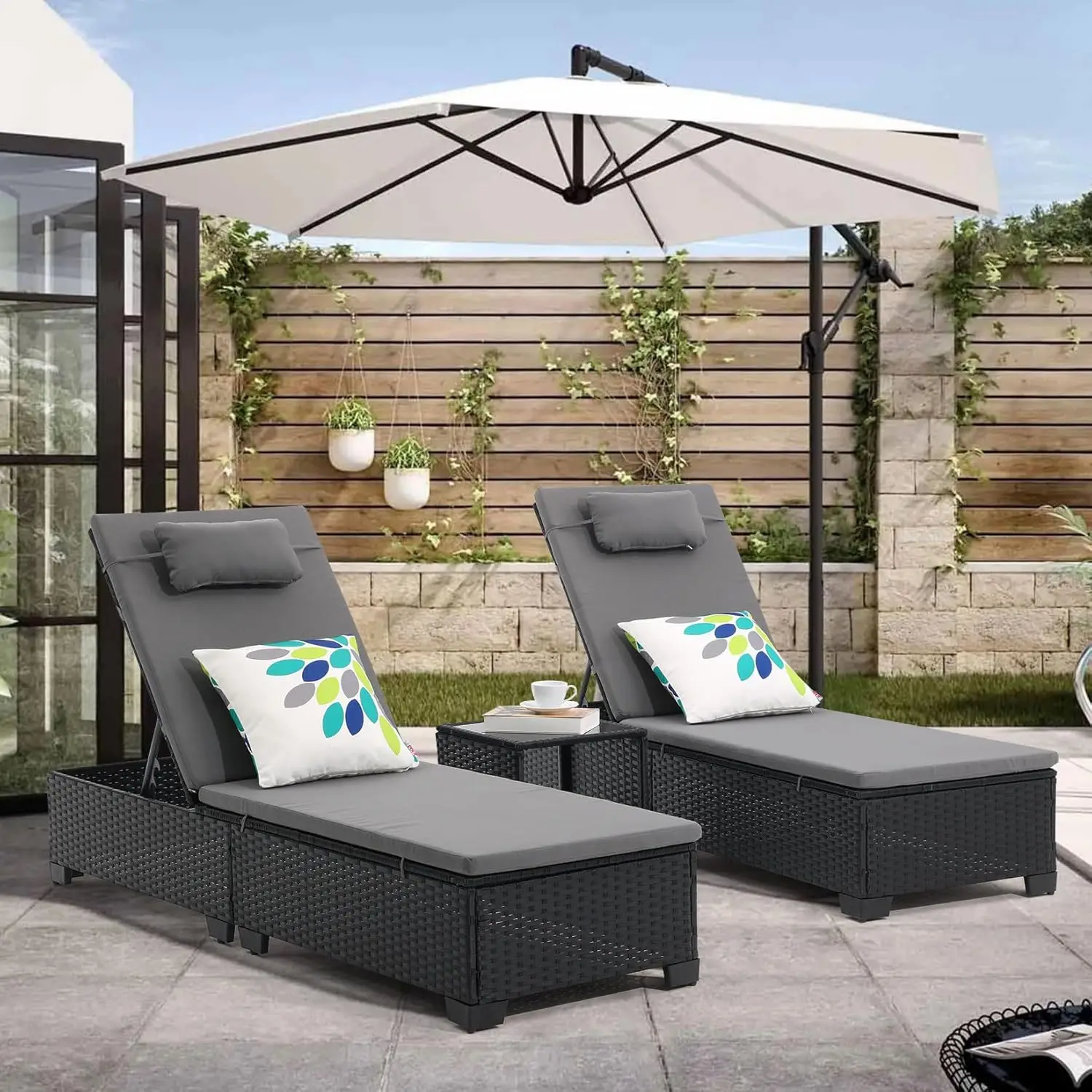 5-уровневый регулируемый уличный шезлонг, набор стульев с журнальным столиком и подушкой для Thi, всепогодный шезлонг для бассейна из ротанга для патио,
5-уровневый регулируемый уличный шезлонг, набор стульев с журнальным столиком и подушкой для Thi, всепогодный шезлонг для бассейна из ротанга для патио,