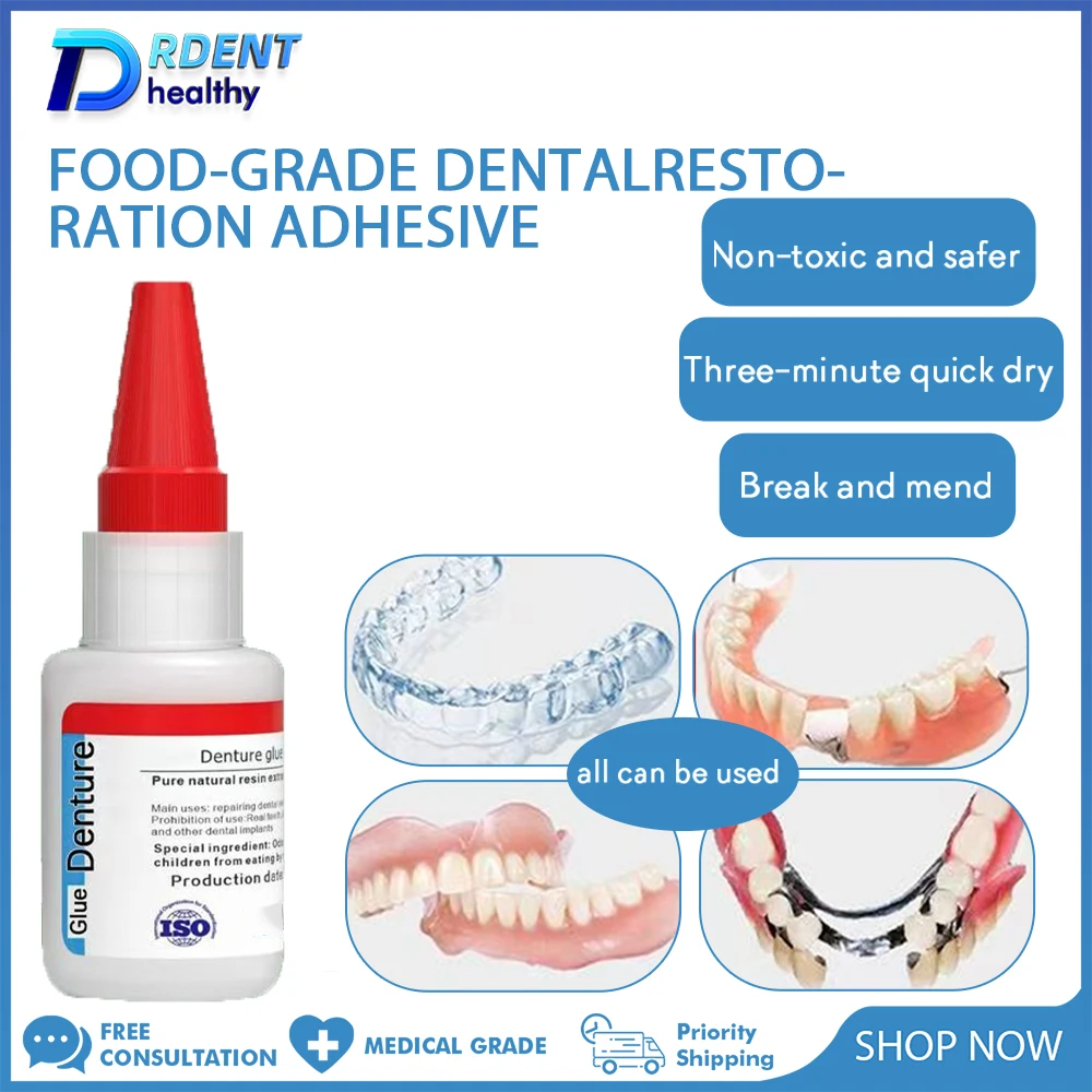 Dental Adhesive Glue Quick Dry For Dentures Retainers Invisible Braces Resin Glue Partial & Full Denture Repair
Dental Adhesive Glue Quick Dry For Dentures Retainers Invisible Braces Resin Glue Partial & Full Denture Repair