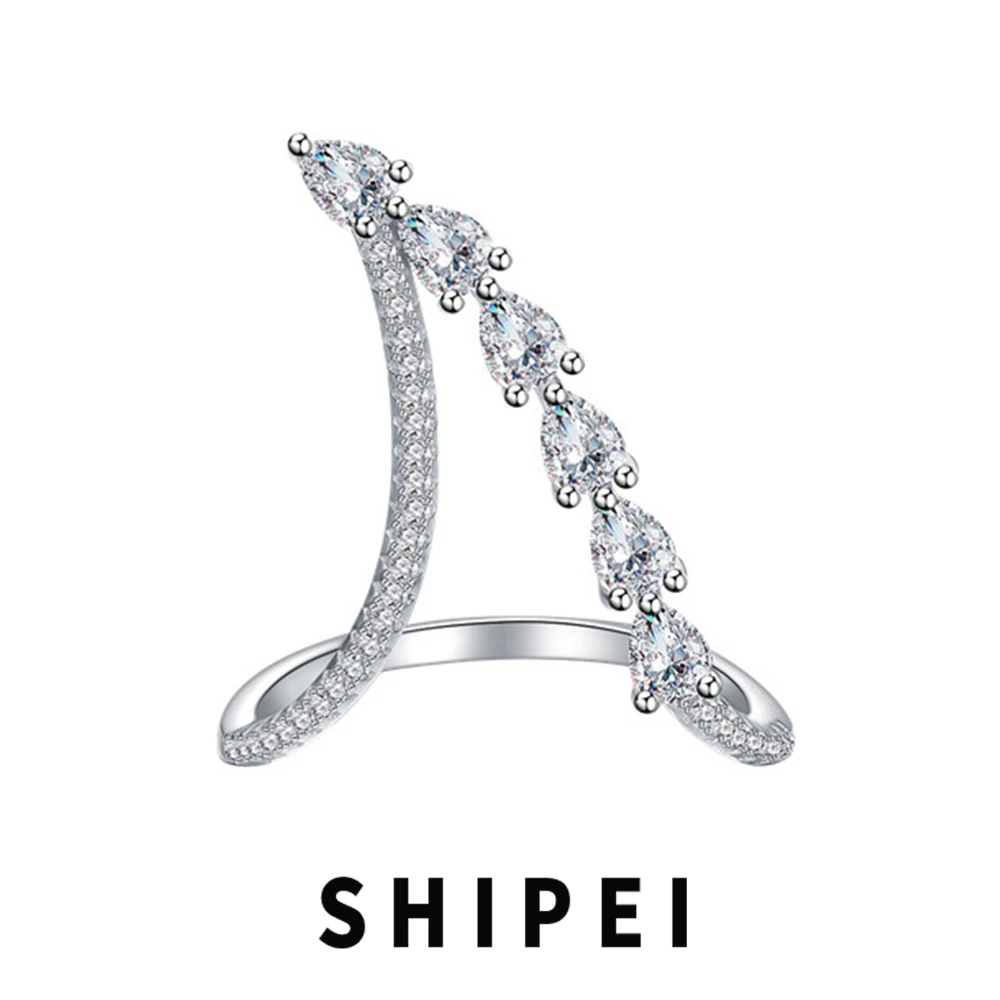 SHIPEI Solid 925 Sterling Silver Pear White Sapphire Gemstone V Shape Ring For Women Wedding Party Fine Jewelry Gift Wholesale
SHIPEI Solid 925 Sterling Silver Pear White Sapphire Gemstone V Shape Ring For Women Wedding Party Fine Jewelry Gift Wholesale