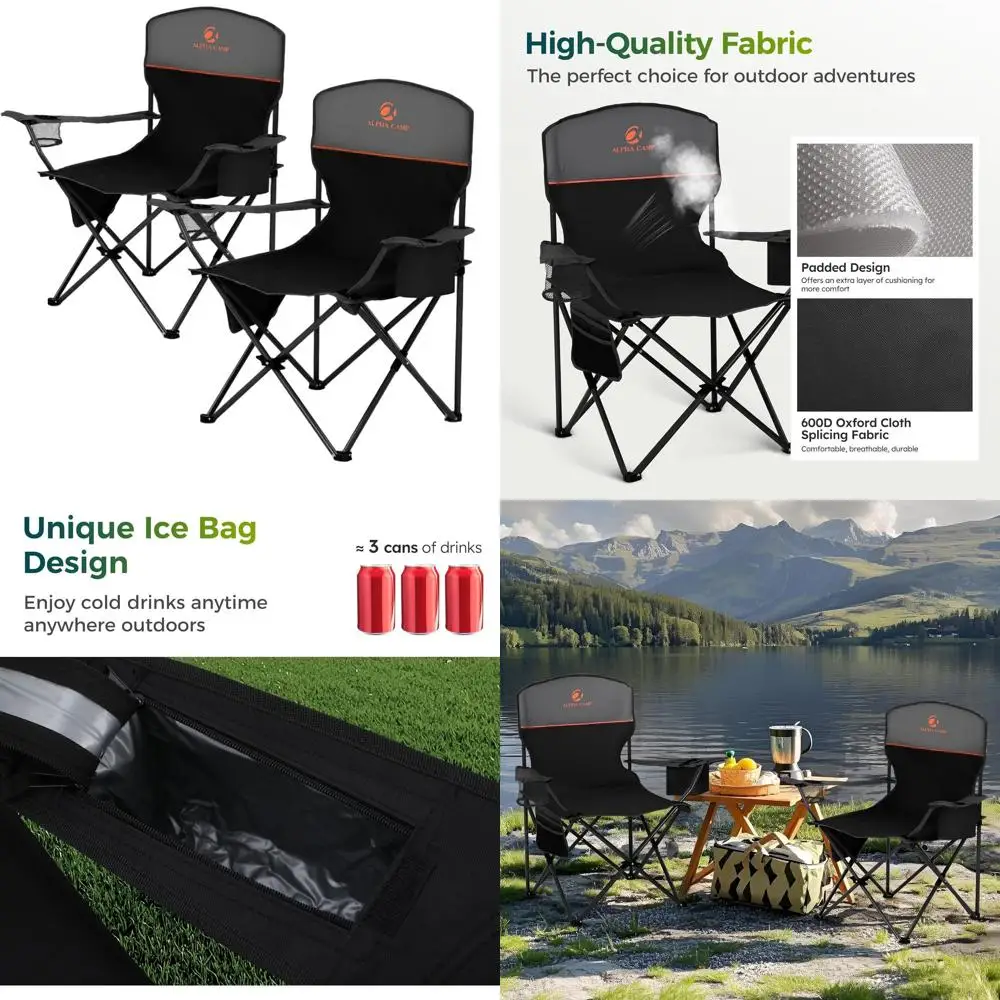 Folding Camping Chairs for Adults Lawn Chairs Outdoor Chairs Support 225 LBS Portable Camp Chairs with Cup Holders Cooler Pouch
Folding Camping Chairs for Adults Lawn Chairs Outdoor Chairs Support 225 LBS Portable Camp Chairs with Cup Holders Cooler Pouch