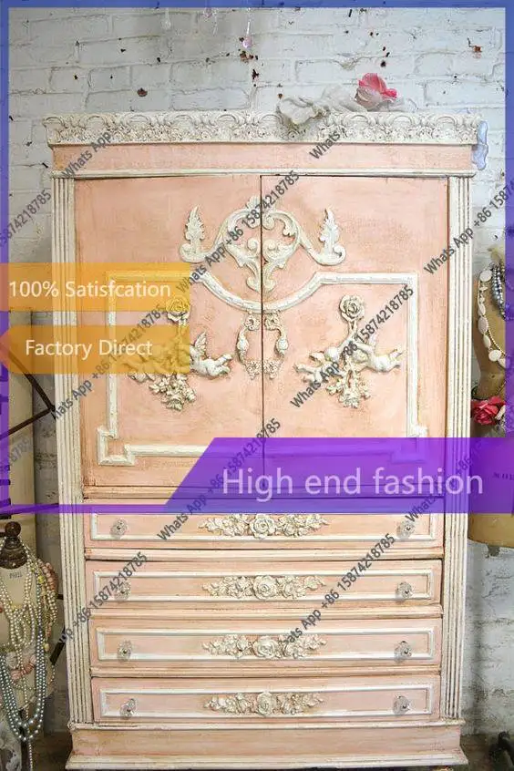 TN French retro old double door wardrobe European solid wood carving flower children's wardrobe multi-drawer locker storage cabi
TN French retro old double door wardrobe European solid wood carving flower children's wardrobe multi-drawer locker storage cabi