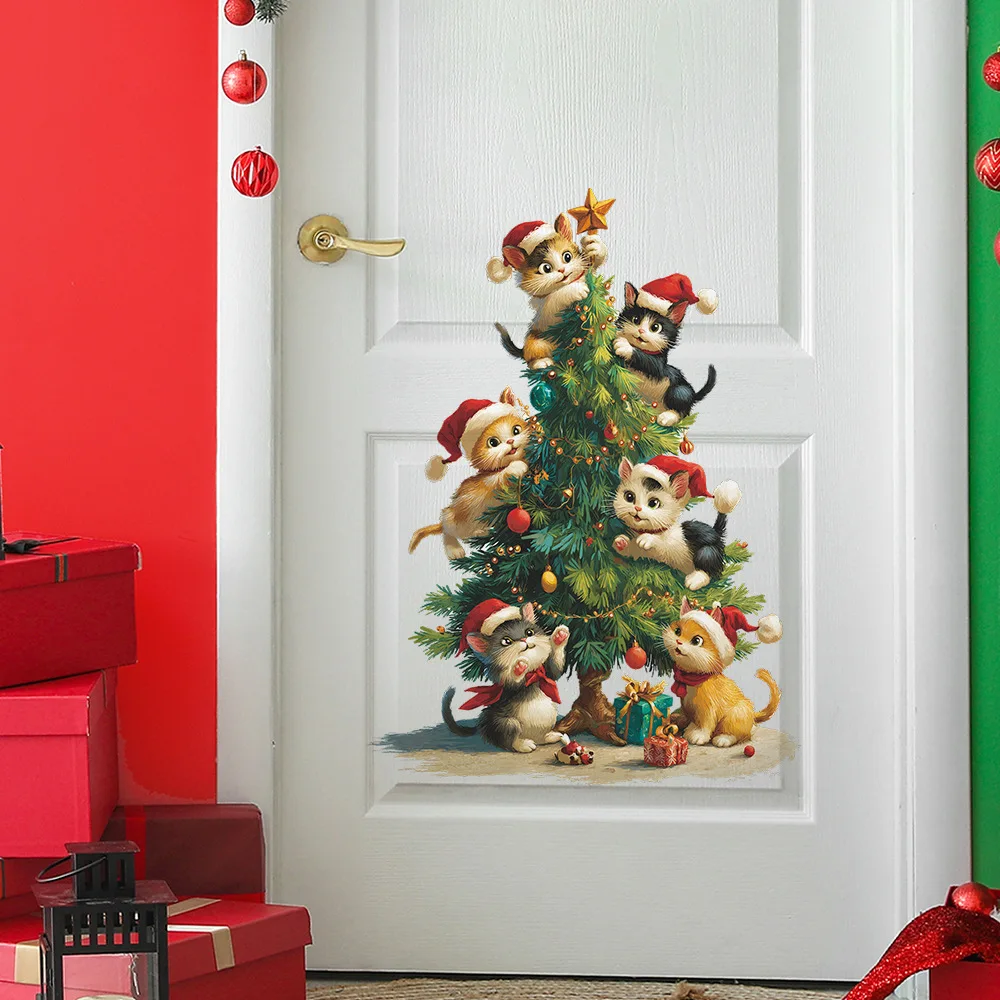 Cartoon Cats Christmas Tree Wall Stickers For New Year Decoration Mural Cupboard Fridge Beautify Home Decor Self-adhesive Decals
Cartoon Cats Christmas Tree Wall Stickers For New Year Decoration Mural Cupboard Fridge Beautify Home Decor Self-adhesive Decals