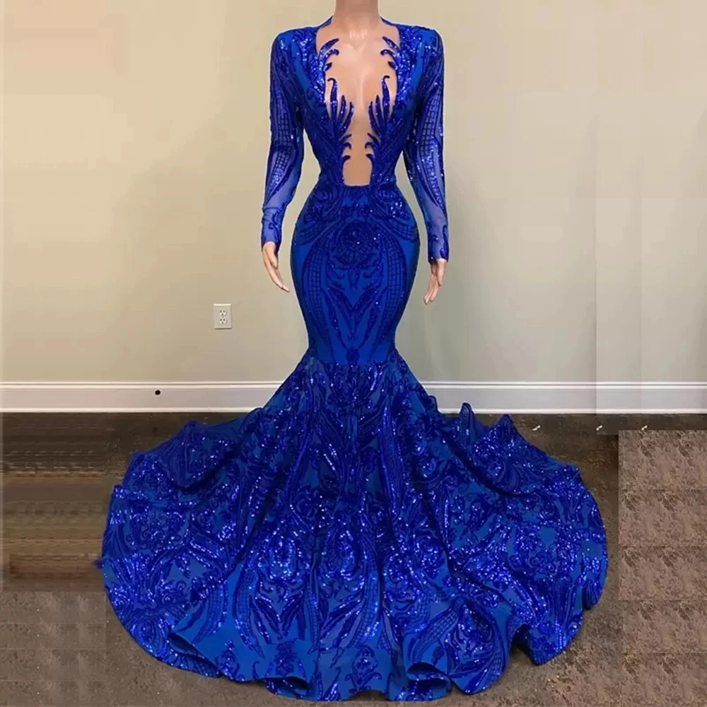 Lady Mary Royal Blue Sequins Evening Dresses Mermaid Full Long Sleeves Sexy V Neck Formal Pageant Night Party Gowns Maxi Outfits
Lady Mary Royal Blue Sequins Evening Dresses Mermaid Full Long Sleeves Sexy V Neck Formal Pageant Night Party Gowns Maxi Outfits